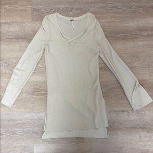 Cream Long Sleeve Layered Top